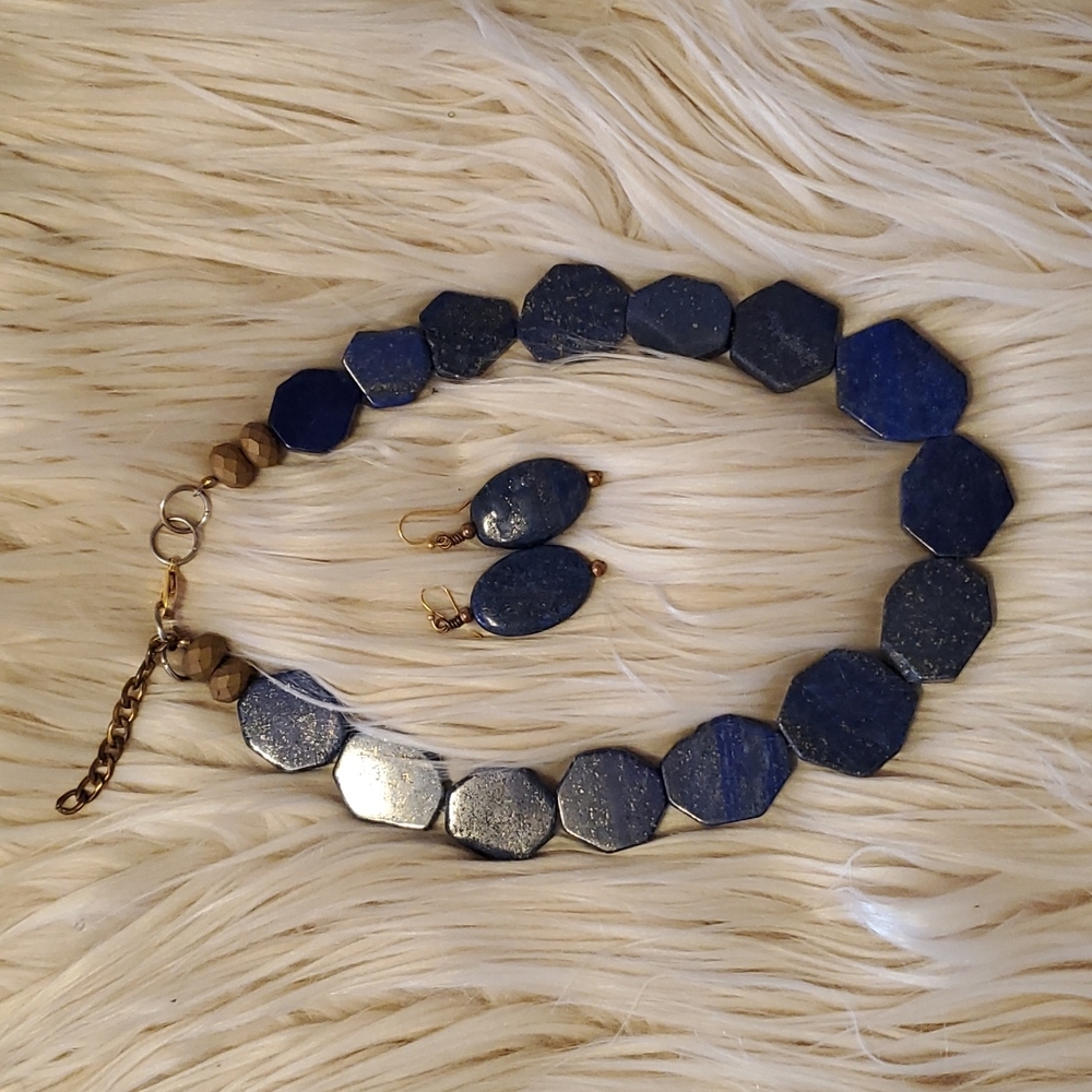 Beautiful stone necklace and earrings